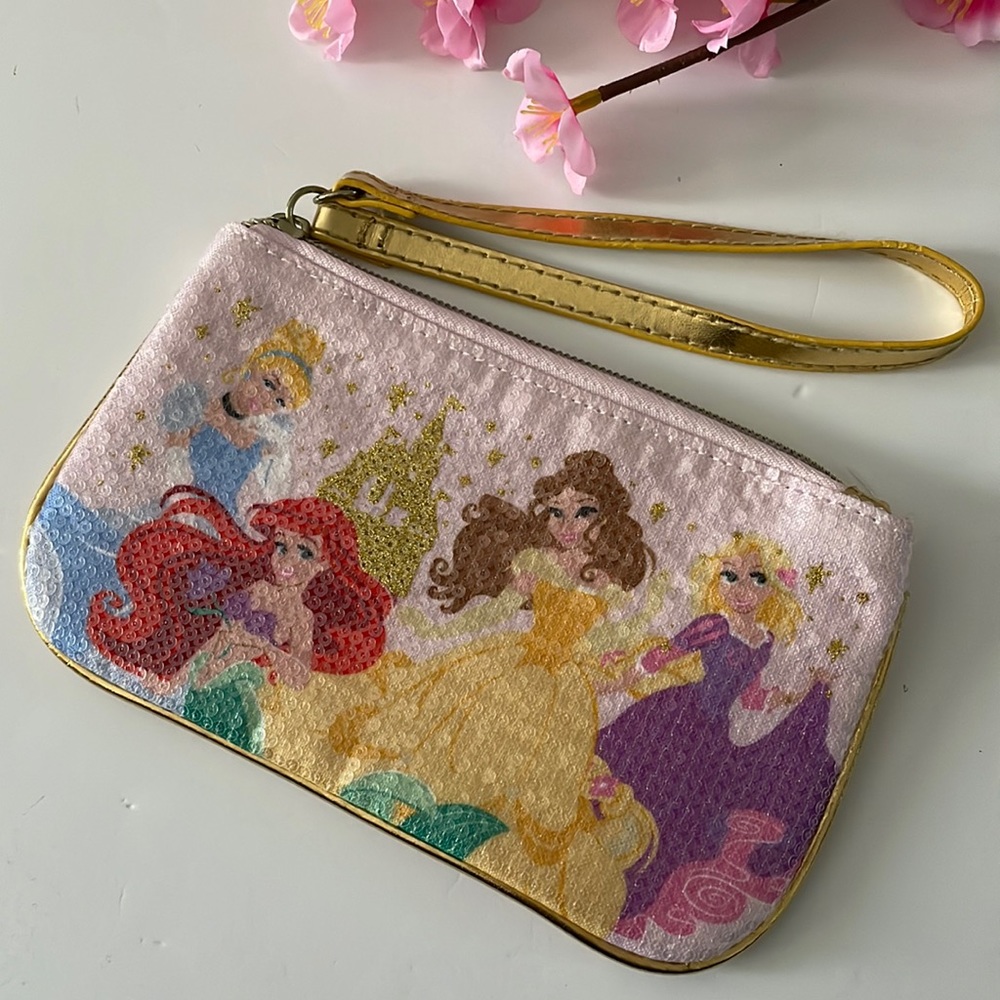 Disney Parks Princess Princesses wristlet wallet makeup cosmetic bag clutch NEW